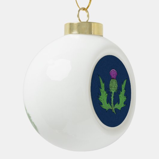 Thistle Ceramic Ball Kerstannament Keramische Bal Ornament (Links)