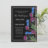 Thistle Cornflower Waterverf Rustic Wedding Kaart (Staand voorkant)