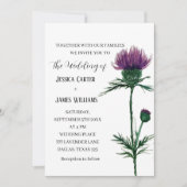 Thistle Cornflower Waterverf Rustic Wedding Kaart (Voorkant)