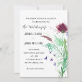 Thistle Cornflower Waterverf Rustic Wedding Kaart (Voorkant)
