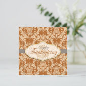 Thistle Damask Thanksgiving Kaart (Staand voorkant)
