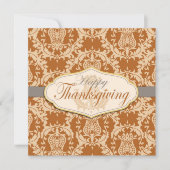 Thistle Damask Thanksgiving Kaart (Voorkant)