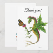 Thistle Dragon & Monarch Butterfl - Hartelijk dank Bedankkaart (Voorkant / Achterkant)