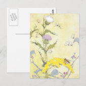 Thistle en Bee op Goldenrod Briefkaart (Voorkant / Achterkant)