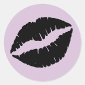 Thistle en zwarte lipstick afdrukken ronde sticker (Voorkant)