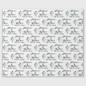 Thistle Floral bruid en bruidegom namen bruiloft Cadeaupapier (Vlak)