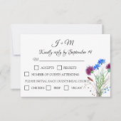 Thistle Floral Schotse Waterverf bruiloft RSVP (Voorkant)