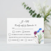 Thistle Floral Schotse Waterverf bruiloft RSVP (Staand voorkant)