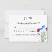 Thistle Floral Schotse Waterverf bruiloft RSVP (Voorkant)