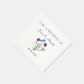 Thistle Floral Schotse Waterverf bruiloft Servet (Hoek)