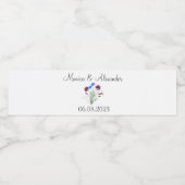 Thistle Floral Schotse Waterverf bruiloft Waterfles Etiket (Enkel label)