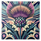 Thistle Flower Art Deco Tegeltje (Voorkant)