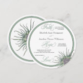 Thistle Flower Faith Hope Love Weddenation Kaart (Voorkant / Achterkant)