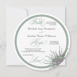 Thistle Flower Faith Hope Love Weddenation Kaart