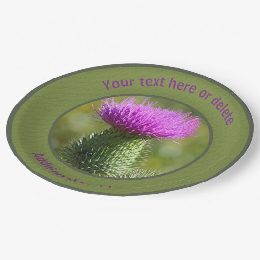 Thistle Flower Gepersonaliseerde Partij Papieren Bordje (Gekanteld)