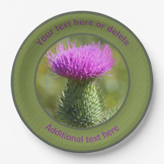Thistle Flower Gepersonaliseerde Partij Papieren Bordje (Voorkant)