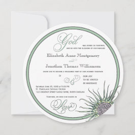 Thistle Flower God is Love Christelijk Wedding Kaa Kaart