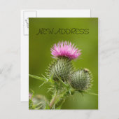 Thistle Flower Nieuw Adres Kaart (Voorkant / Achterkant)