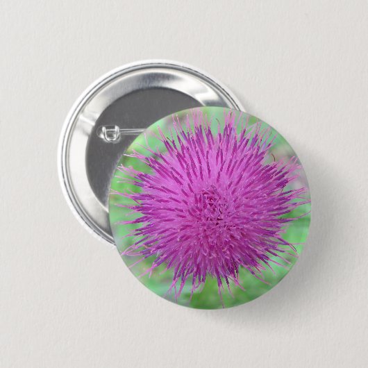 Thistle Flower Ronde Button 5,7 Cm (Voorkant /achterkant)