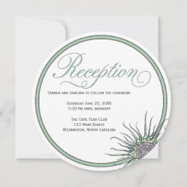 Thistle Flower Round Wedding Reception Kaart