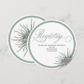Thistle Flower Round Wedding Registry Kaart (Voorkant / Achterkant)
