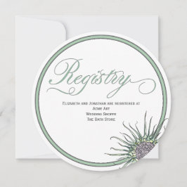 Thistle Flower Round Wedding Registry Kaart