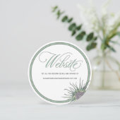 Thistle Flower Round Wedding Website Kaart (Staand voorkant)