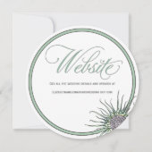 Thistle Flower Round Wedding Website Kaart (Voorkant)