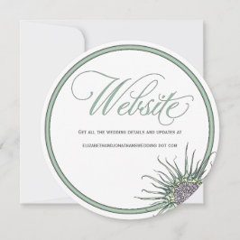 Thistle Flower Round Wedding Website Kaart