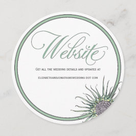 Thistle Flower Round Wedding Website Kaart