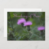 Thistle Flowers Denken aan jou Briefkaart (Voorkant / Achterkant)