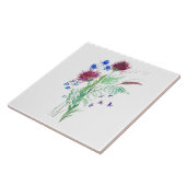 Thistle Flowers  Waterverf Schotland Tegeltje (Zijkant)