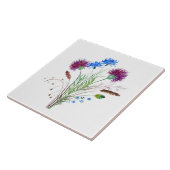 Thistle Flowers  Waterverf Schotland Tegeltje (Zijkant)