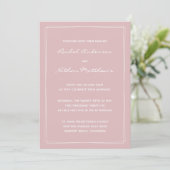 Thistle French roze Modern Wedding Invitations (Staand voorkant)