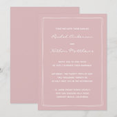 Thistle French roze Modern Wedding Invitations (Voorkant / Achterkant)