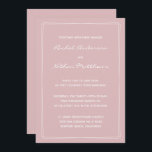 Thistle French roze Modern Wedding Invitations<br><div class="desc">De hedendaagse huwelijksuitnodiging - VERANDERT de achtergrondkleur aan om het even welke kleur! We shows een mooi bleek Thistle French Pink. SCHRAPT hen of VERANDERT de kleur van het rechthoekige accent! VERANDERT de doopvonten, de tekst, de kleur van de tekst. Gebruik deze sjabloon om uw eigen unieke trouwuitnodigingen en coördinerende...</div>