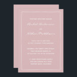 Thistle French roze Modern Wedding Invitations<br><div class="desc">De hedendaagse huwelijksuitnodiging - VERANDERT de achtergrondkleur aan om het even welke kleur! We shows een mooi bleek Thistle French Pink. SCHRAPT hen of VERANDERT de kleur van het rechthoekige accent! VERANDERT de doopvonten, de tekst, de kleur van de tekst. Gebruik deze sjabloon om uw eigen unieke trouwuitnodigingen en coördinerende...</div>