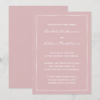 Thistle French roze Modern Wedding Invitations