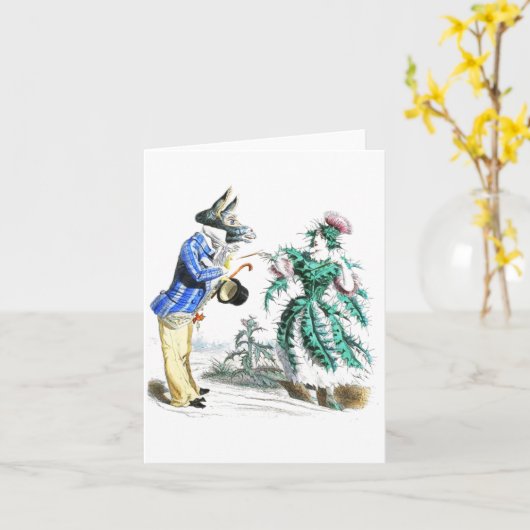 Thistle Lady & Donkey Man Kaart (Gele Bloem)