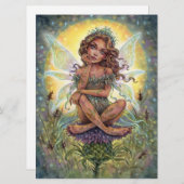 Thistle Landing Art Kaart Fairy Fantasy Flower (Voorkant / Achterkant)