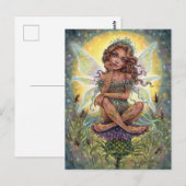 Thistle Landing Briefkaart Fairy Fantasy Flower (Voorkant / Achterkant)