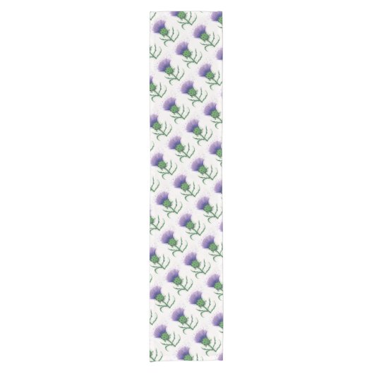 Thistle met een touw van tartan korte tafelloper (Voorkant)