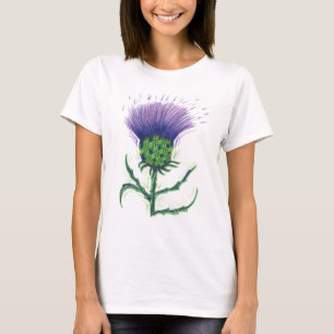 Thistle met een touw van tartan t-shirt