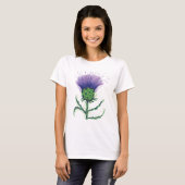 Thistle met een touw van tartan t-shirt (Voorkant volledig)