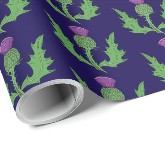 Thistle (on Blue) Cadeaupapier (Rol Hoek)