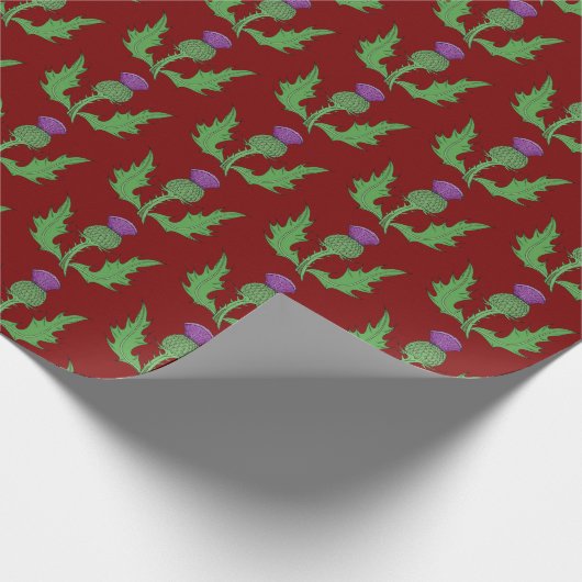 Thistle (on Red) Cadeaupapier (Hoek)