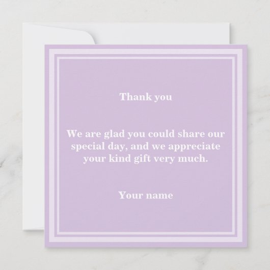 Thistle paarse bedankkaart (Achterkant)