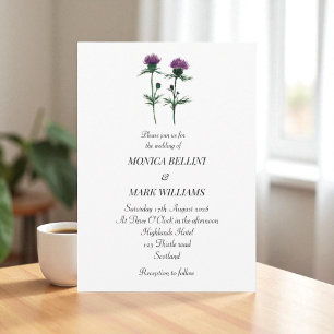 Thistle Paarse Floral Schotse minimalistische brui Kaart