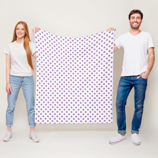Thistle Paarse poka Dots Circles Fleece Deken (In situ)