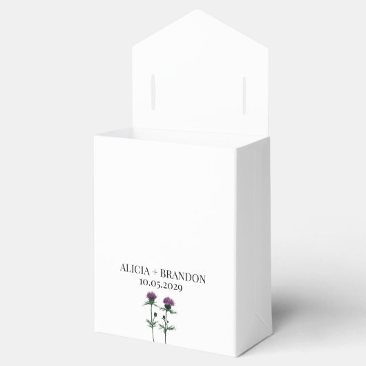 Thistle Paarse Schotse bloemrijke moderne bruiloft Bedankdoosjes (Geopend)